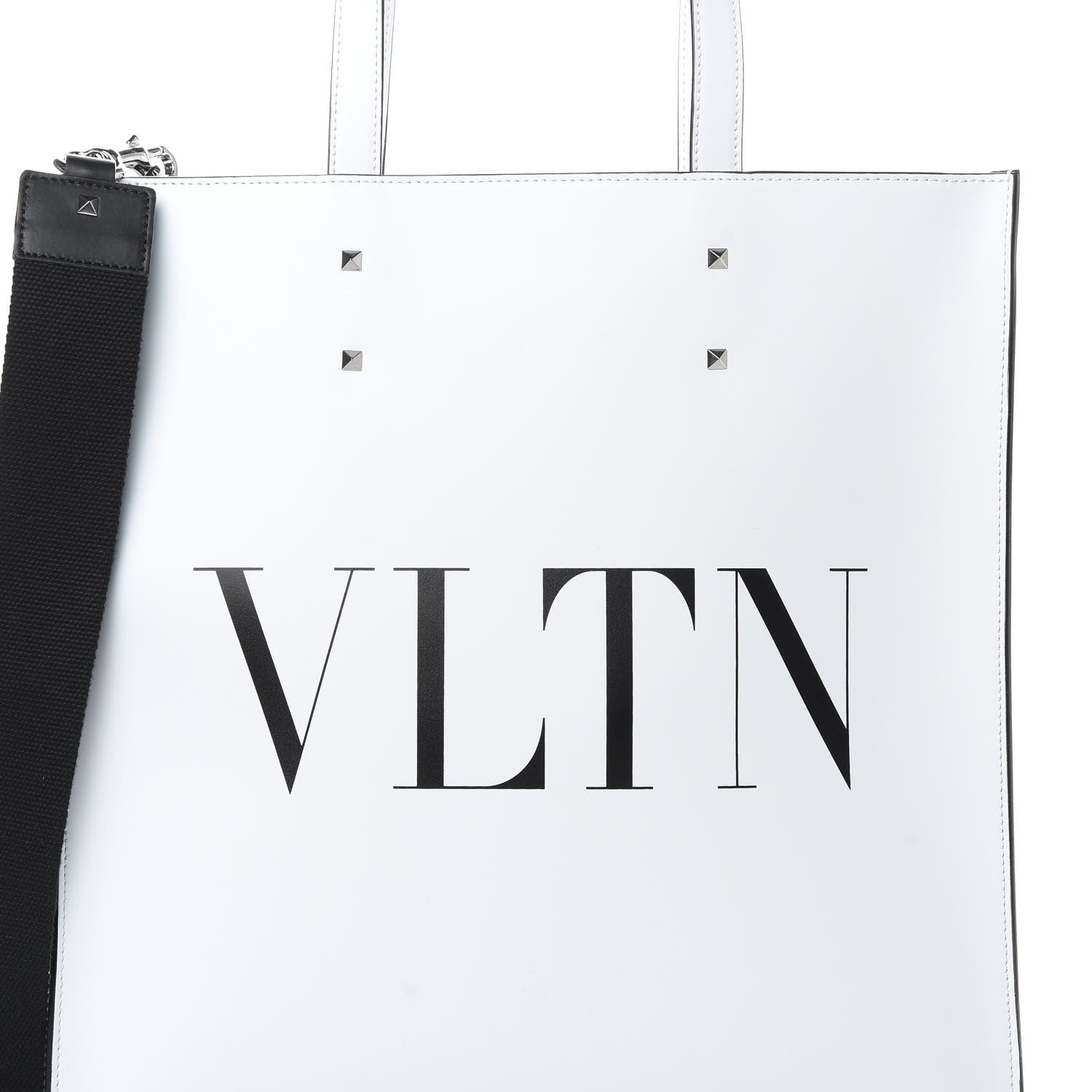 Valentino Garavani Printed Calfskin VLTN Tote Bag White 9 of 11