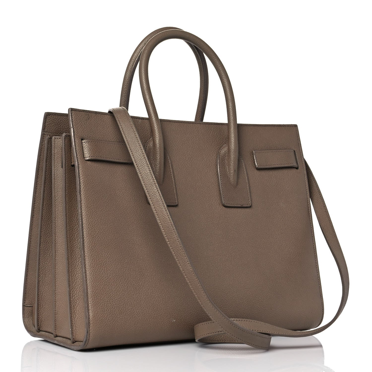 Saint Laurent Grained Calfskin Small Sac De Jour Taupe 3 of 10
