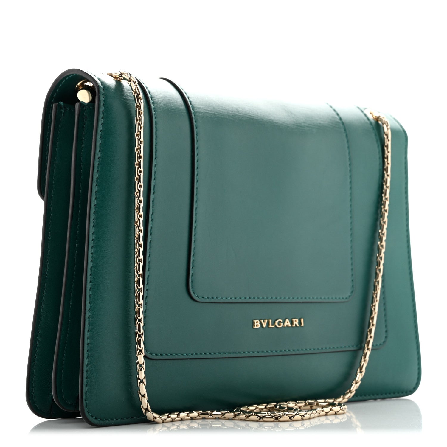 Bulgari Calfskin Serpenti Forever Shoulder Bag Emerald Green 4 of 12