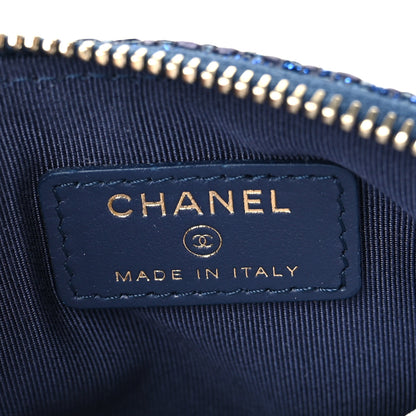 Chanel Woven Straw Raffia Deauville Cosmetic Pouch Blue 6 of 7