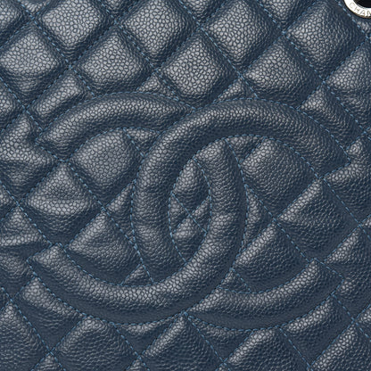 Chanel Caviar Quilted Grand Shopping Tote GST Dark Blue 14 of 15