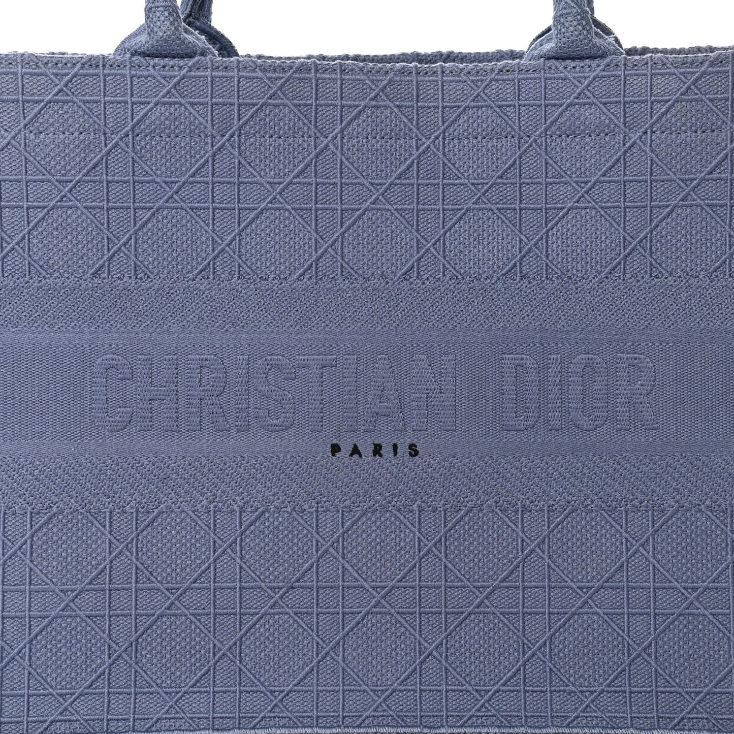 Embroidered Cannage Medium Book Tote Denim Blue