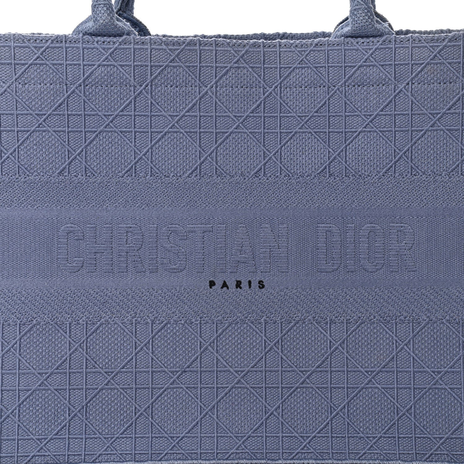 Christian Dior Embroidered Cannage Medium Book Tote Denim Blue 10 of 11