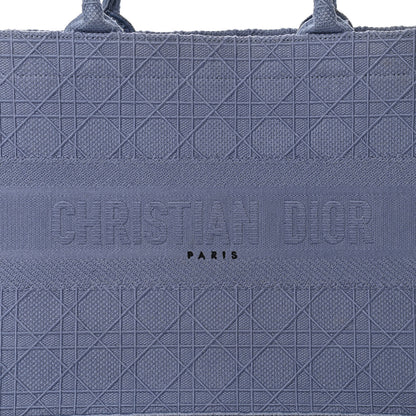 Christian Dior Embroidered Cannage Medium Book Tote Denim Blue 10 of 11