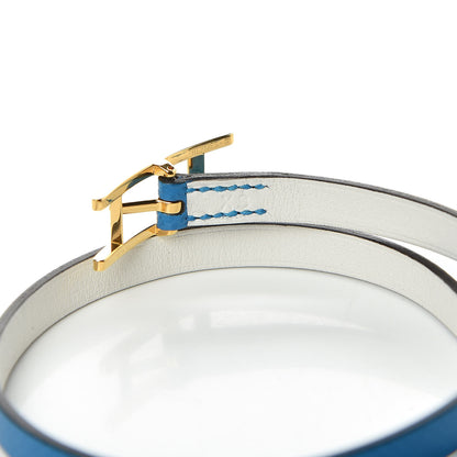 Hermes Epsom Behapi Double Tour Bracelet XS Bleu Zanzibar White 6 of 6