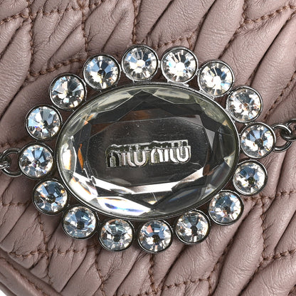 Miu Miu Nappa Matelasse Crystal Flap Clutch Cammeo 13 of 14