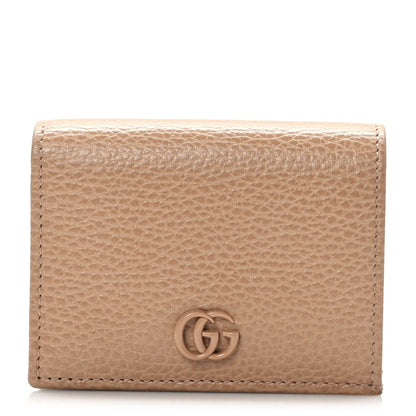 Gucci Dollar Calfskin Enamel Monochrome GG Marmont Card Case Camelia 1 of 8