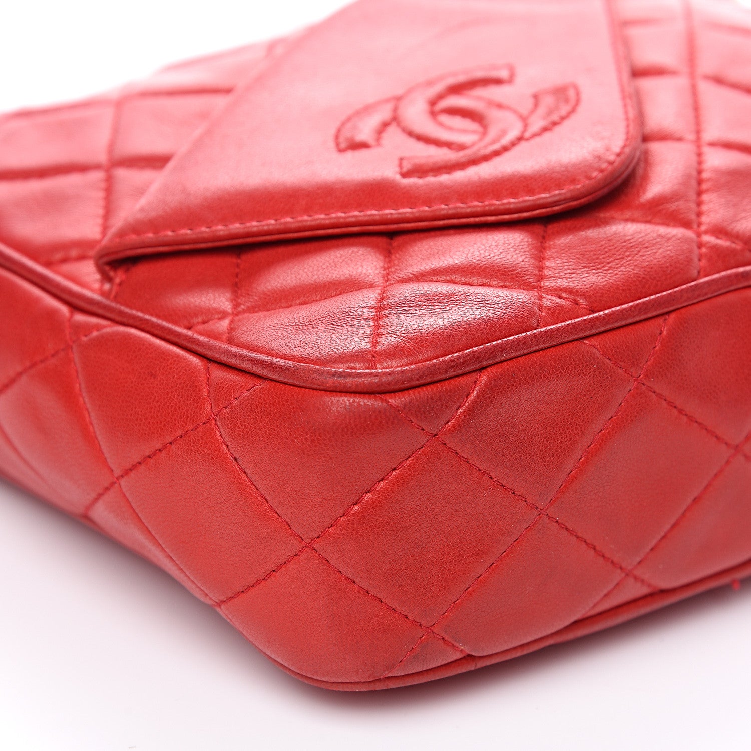 Chanel Lambskin Quilted Flap Tassel Camera Case Red 8 of 15