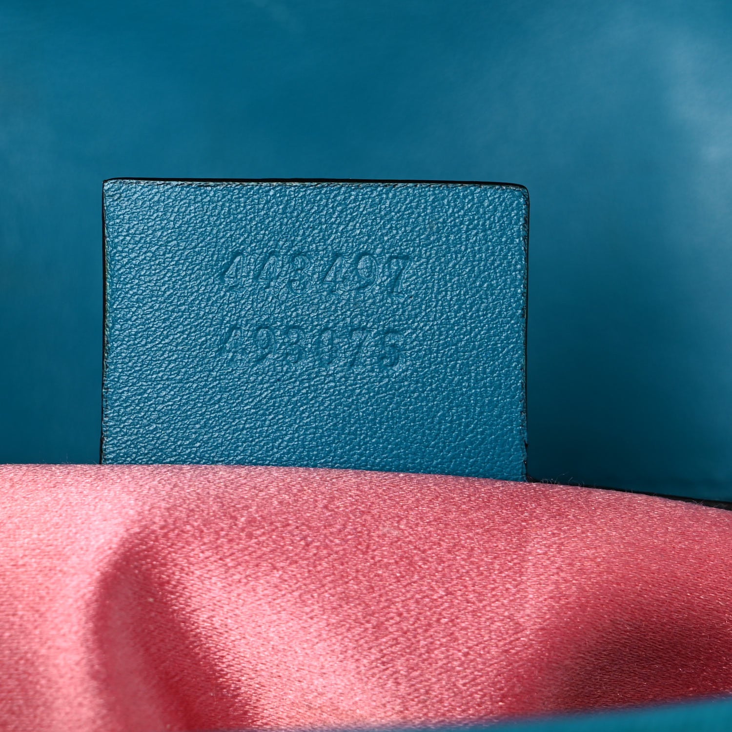 Gucci Velvet Matelasse Small GG Marmont Shoulder Bag Pavone Cyan 7 of 28