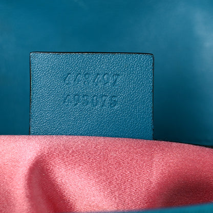 Gucci Velvet Matelasse Small GG Marmont Shoulder Bag Pavone Cyan 7 of 28