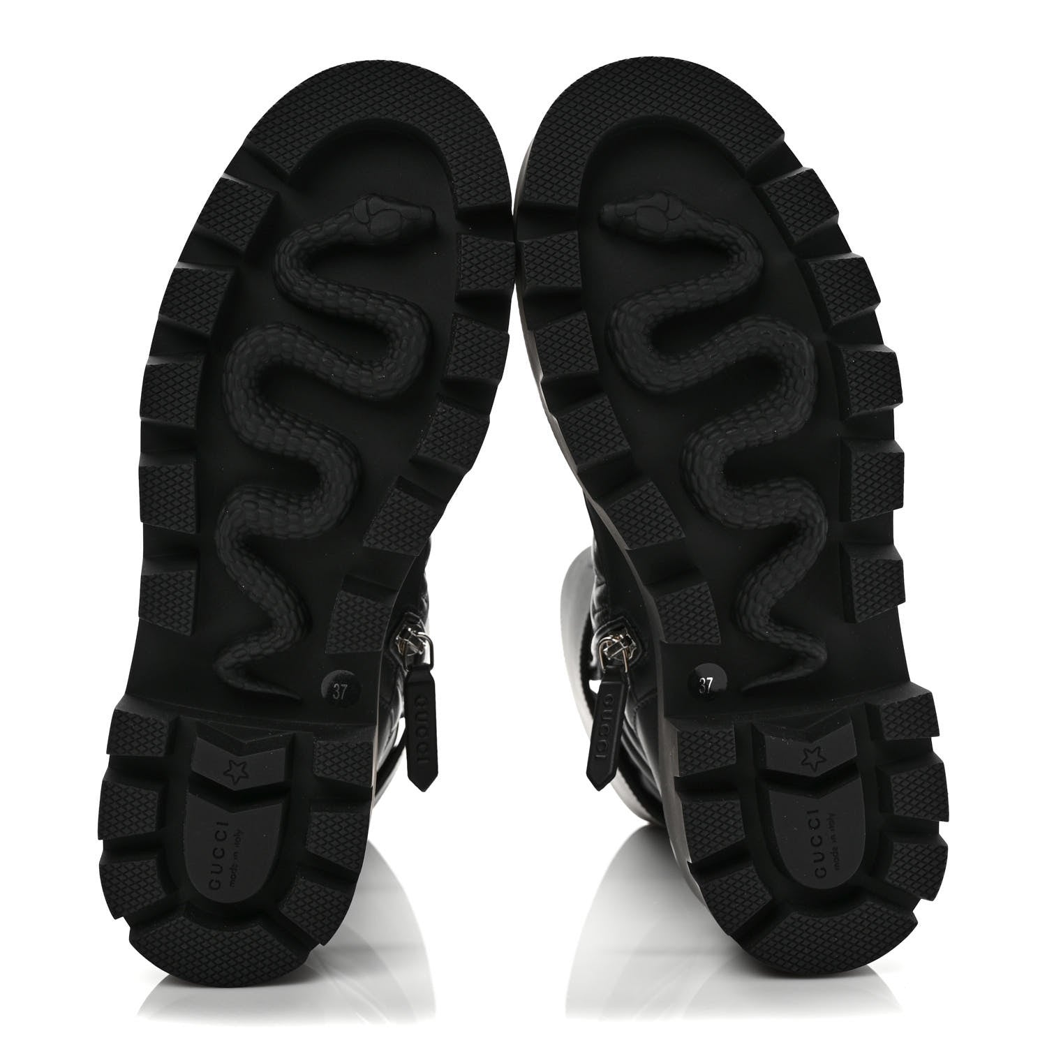 Gucci Nappa Frances GG Matelasse Platform Combat Boots 37 Black 5 of 8