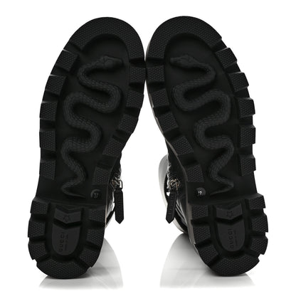 Gucci Nappa Frances GG Matelasse Platform Combat Boots 37 Black 5 of 8