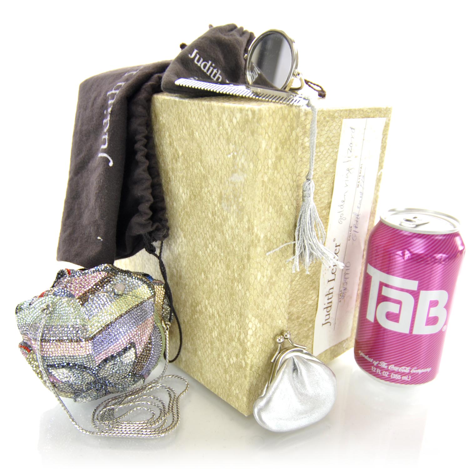 Judith Leiber Swarovski Crystal Rose Minaudiere 2 of 6