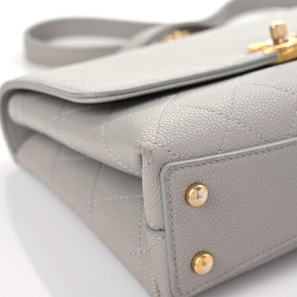Chanel Grained Calfskin Small Stitched Flap Grey 8 of 11