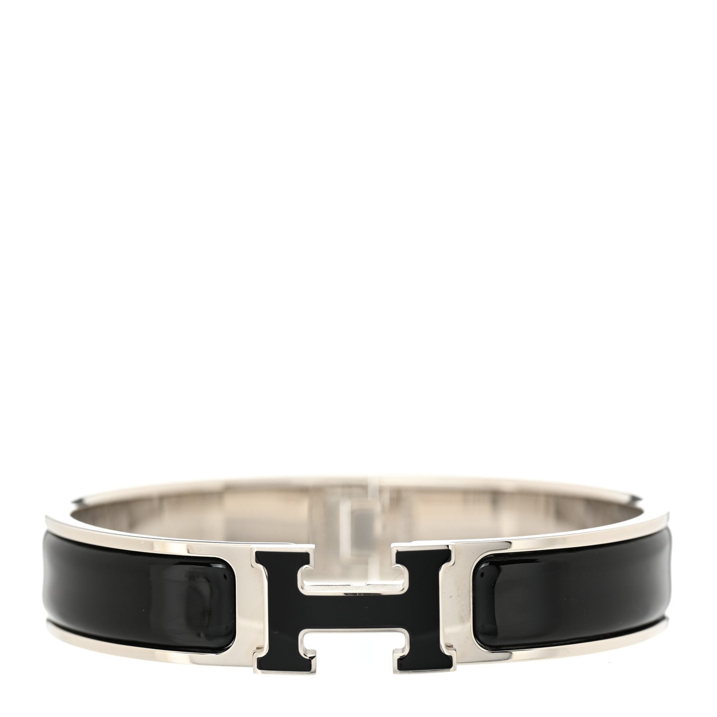 Enamel Narrow Clic Clac H Bracelet PM Black