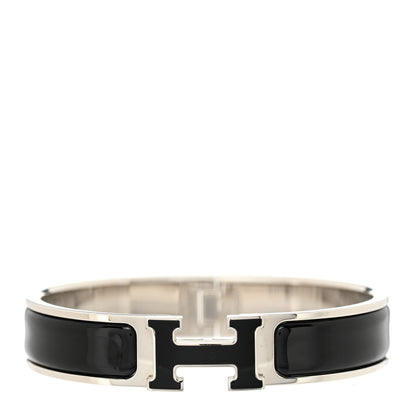 Hermes Enamel Narrow Clic Clac H Bracelet PM Black 1 of 5