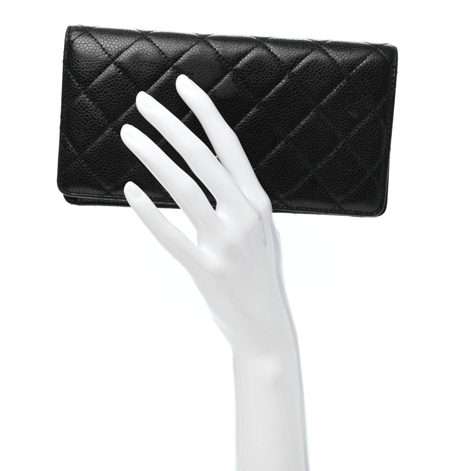 Chanel Caviar Quilted Yen Wallet Black 2 of 10