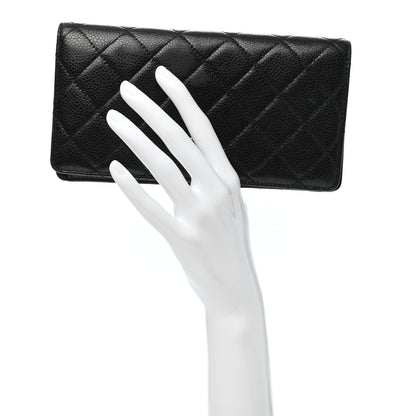 Chanel Caviar Quilted Yen Wallet Black 2 of 10
