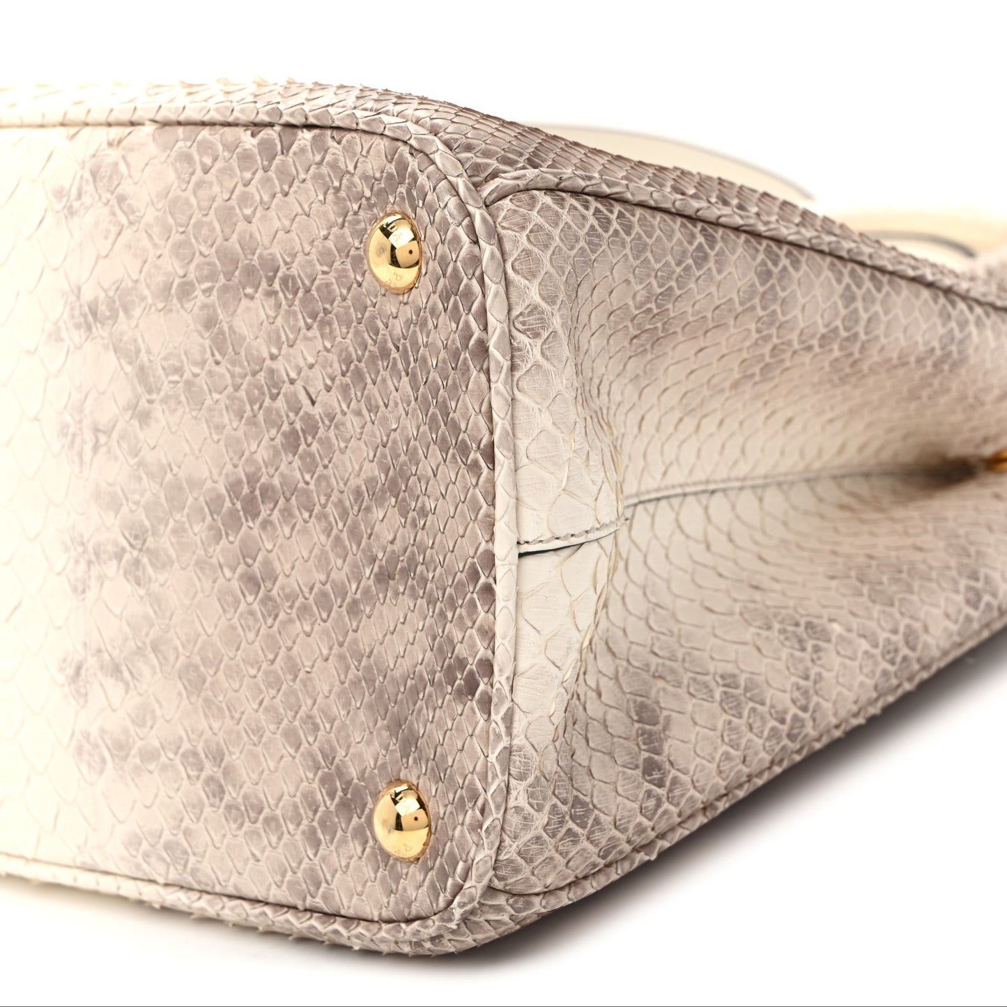 Snakeskin Medium Galleria Double Zip Tote Gradient White