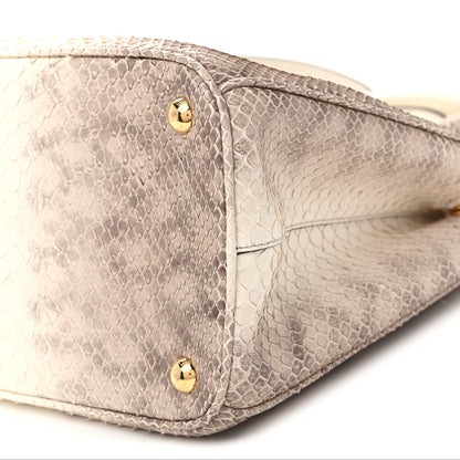 Prada Snakeskin Medium Galleria Double Zip Tote Gradient White 11 of 13