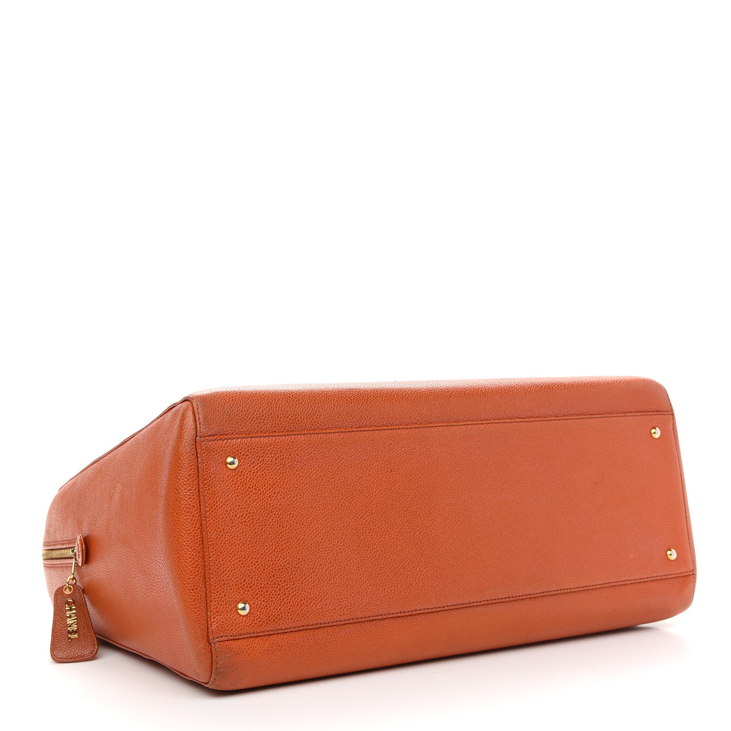 Chanel Caviar Large CC Shoulder Bag Orange 3 of 8