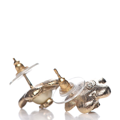 Chanel Pearl CC Flower Earrings Gold 3 of 5