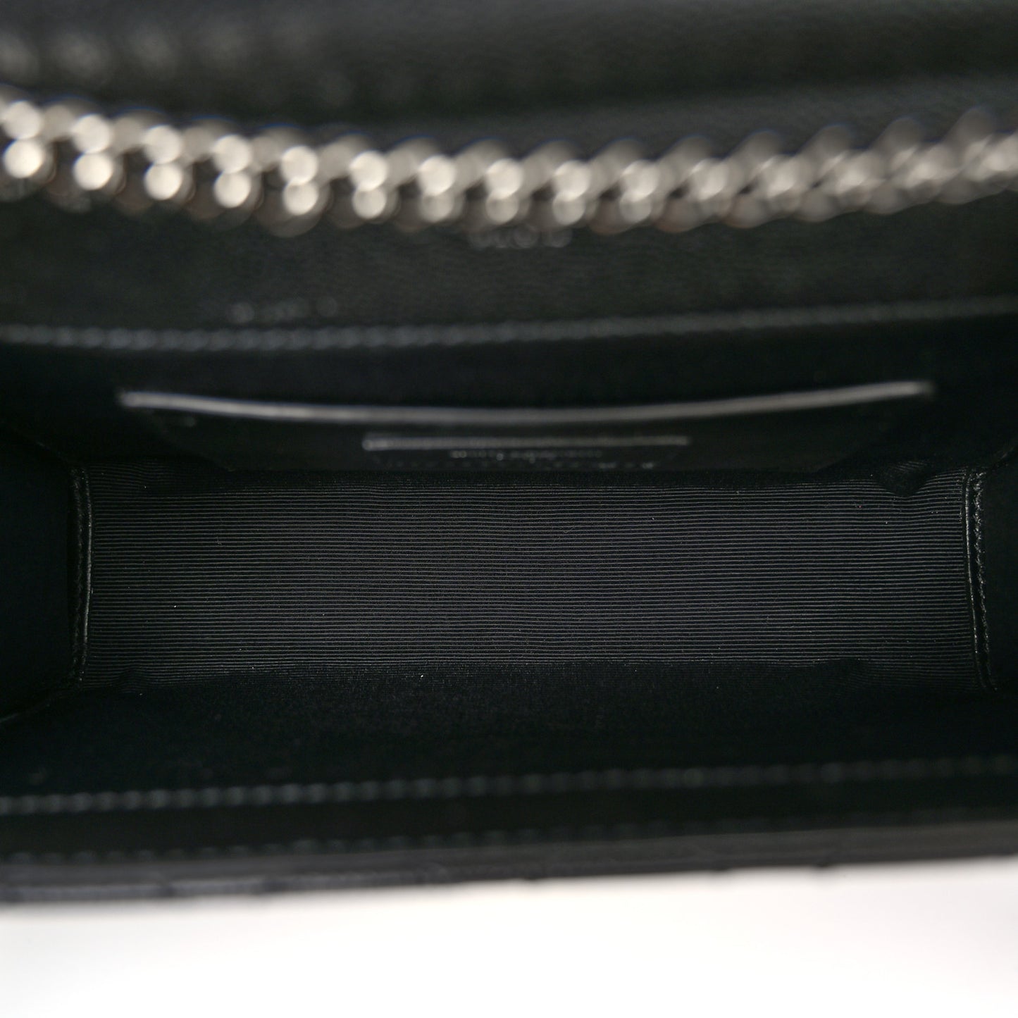 Grain De Poudre Textured Mixed Matelasse Triquilt Small Monogram Satchel Black