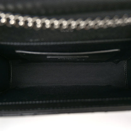 Saint Laurent Grain De Poudre Textured Mixed Matelasse Triquilt Small Monogram Satchel Black 4 of 8