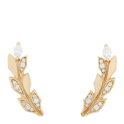 Tiffany 18K Yellow Gold Diamond Victoria Vine Climber Earrings 1 of 5