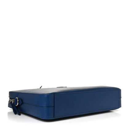 Burberry Textured Calfskin Barrow Briefcase Deep Blue 4 of 12