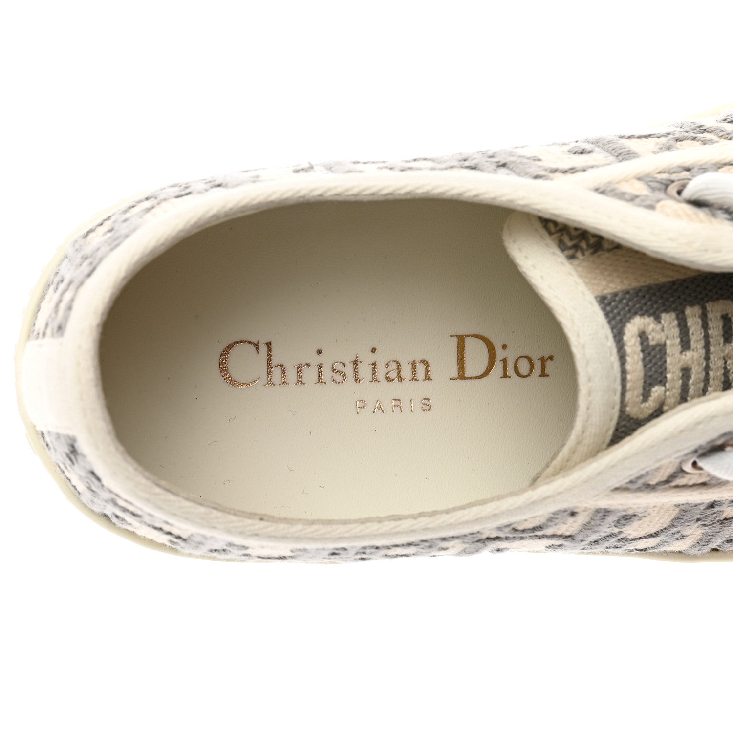 Christian Dior Canvas Oblique Walk'N'Dior Low Top Sneakers 34 Grey Stone 7 of 8