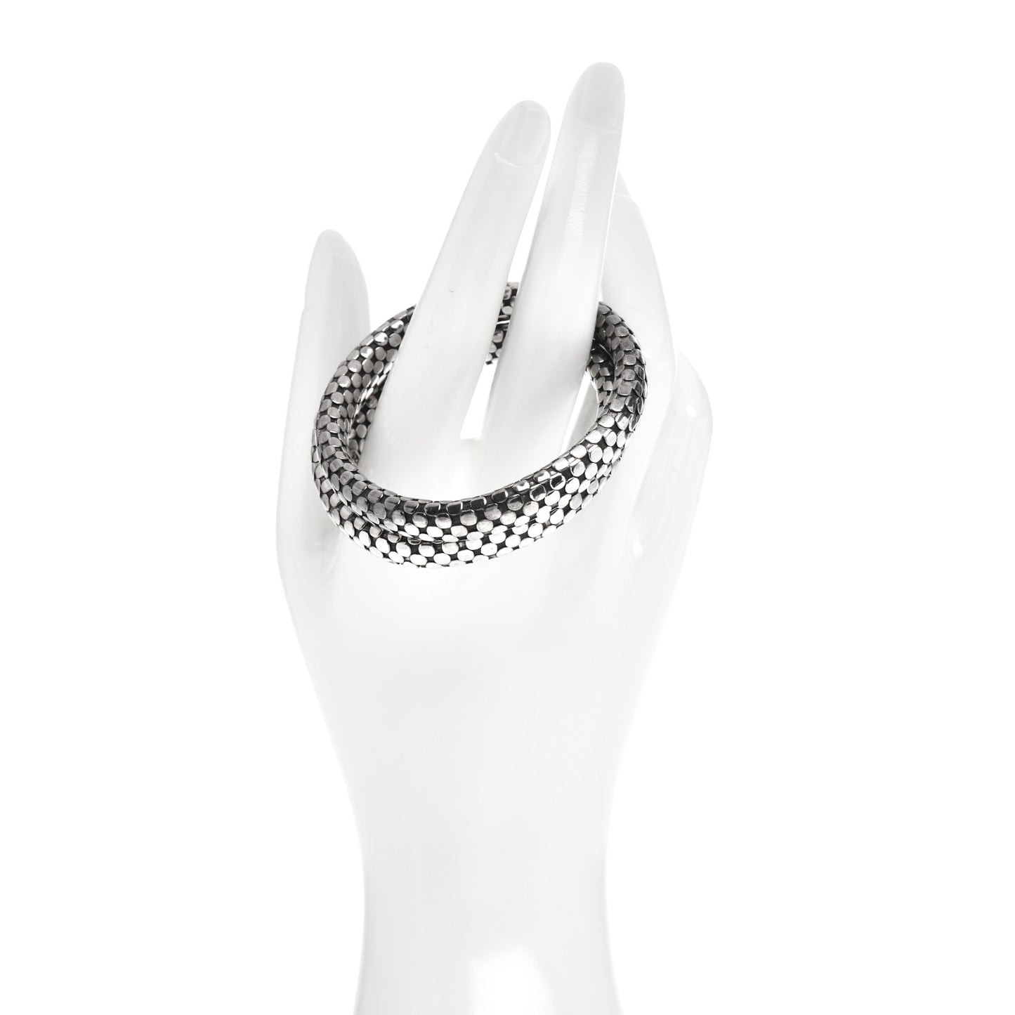 Sterling Silver Dot Double Coil Bracelet