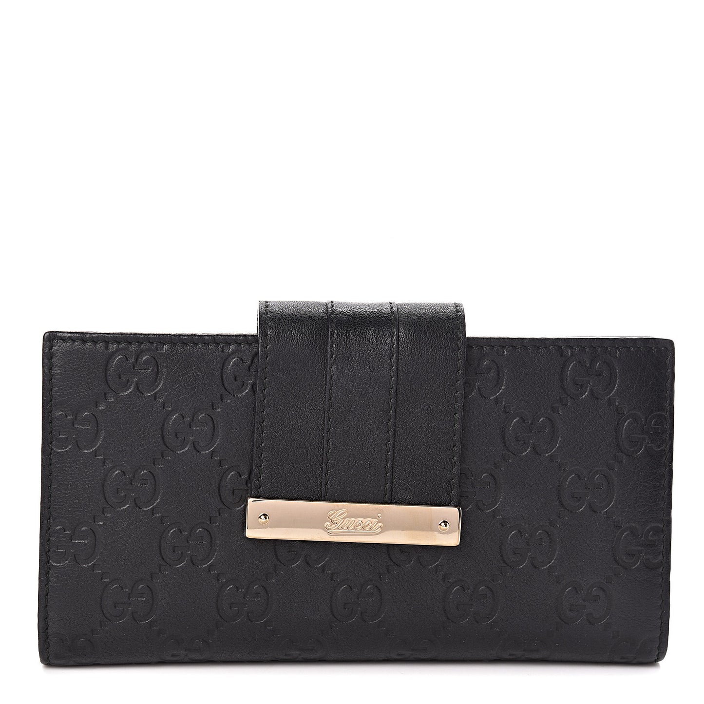 Guccissima Ladies Web Long Wallet Black