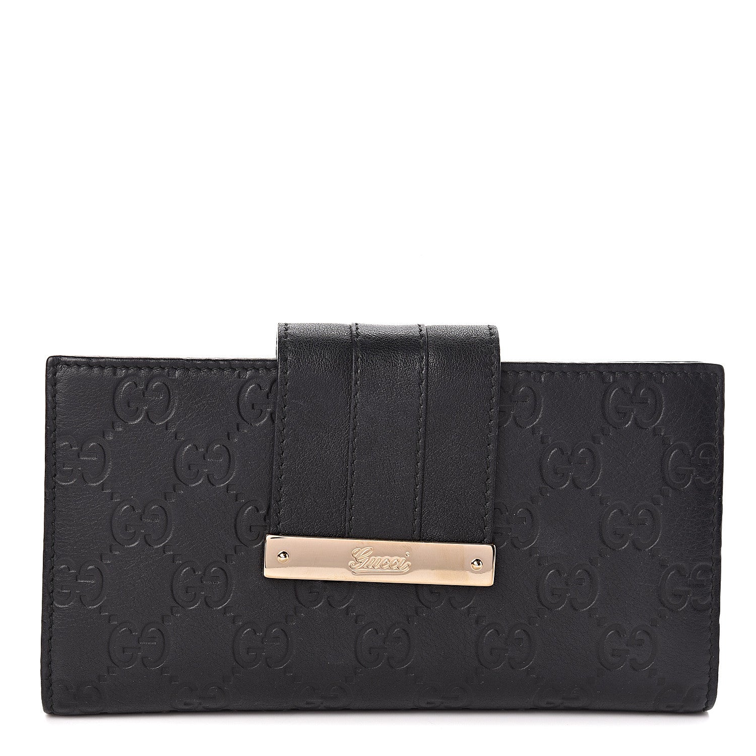 Gucci Guccissima Ladies Web Long Wallet Black 1 of 6