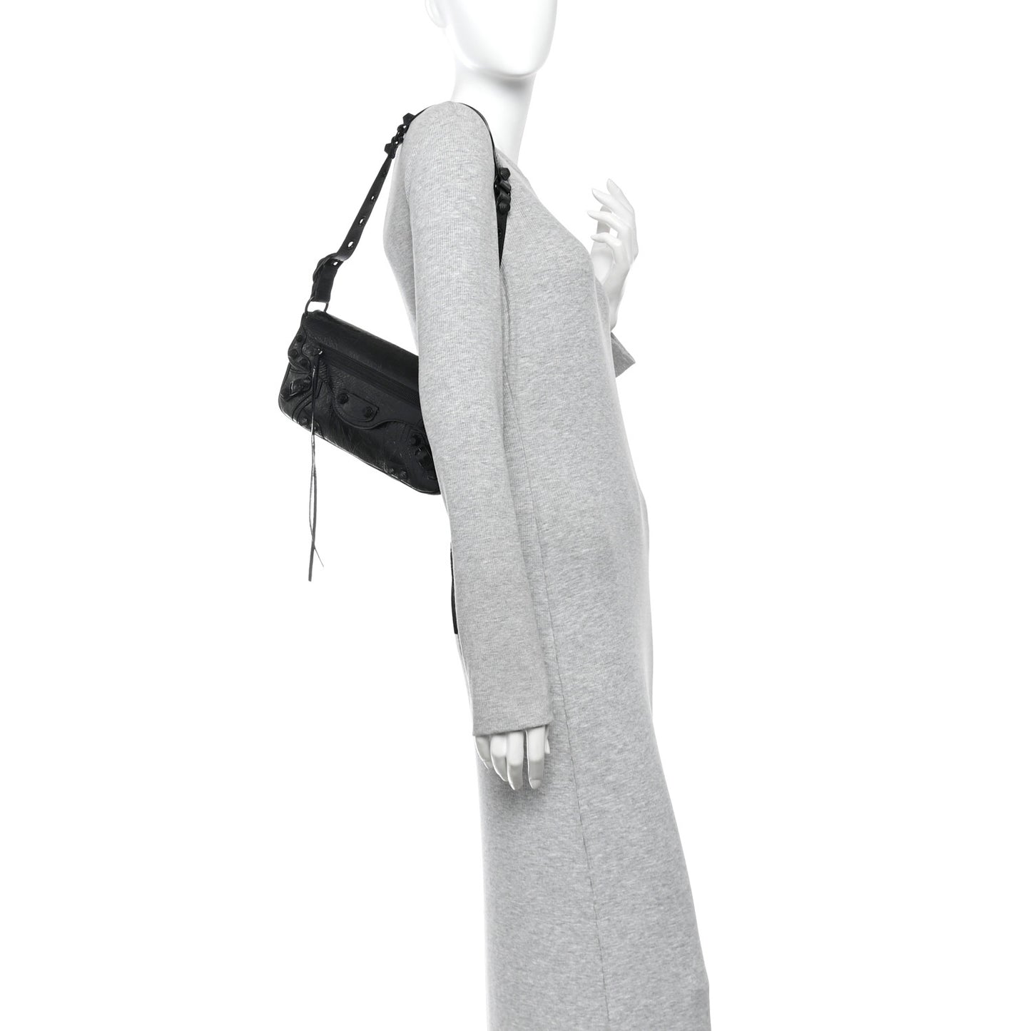 Agneau Arena Monochrome Small Le Cagole Sling Bag Black