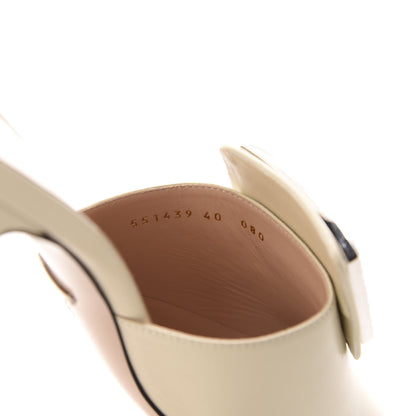 Gucci Malaga Kid Crystal Square G Madelyn Mules 40 Vintage White 8 of 10