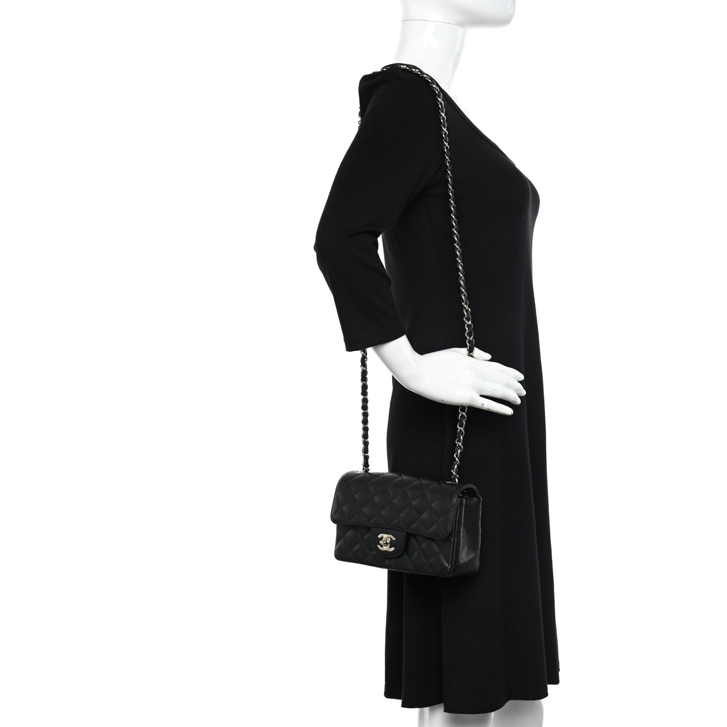 Chanel Caviar Quilted Mini Rectangular Flap Black 2 of 11