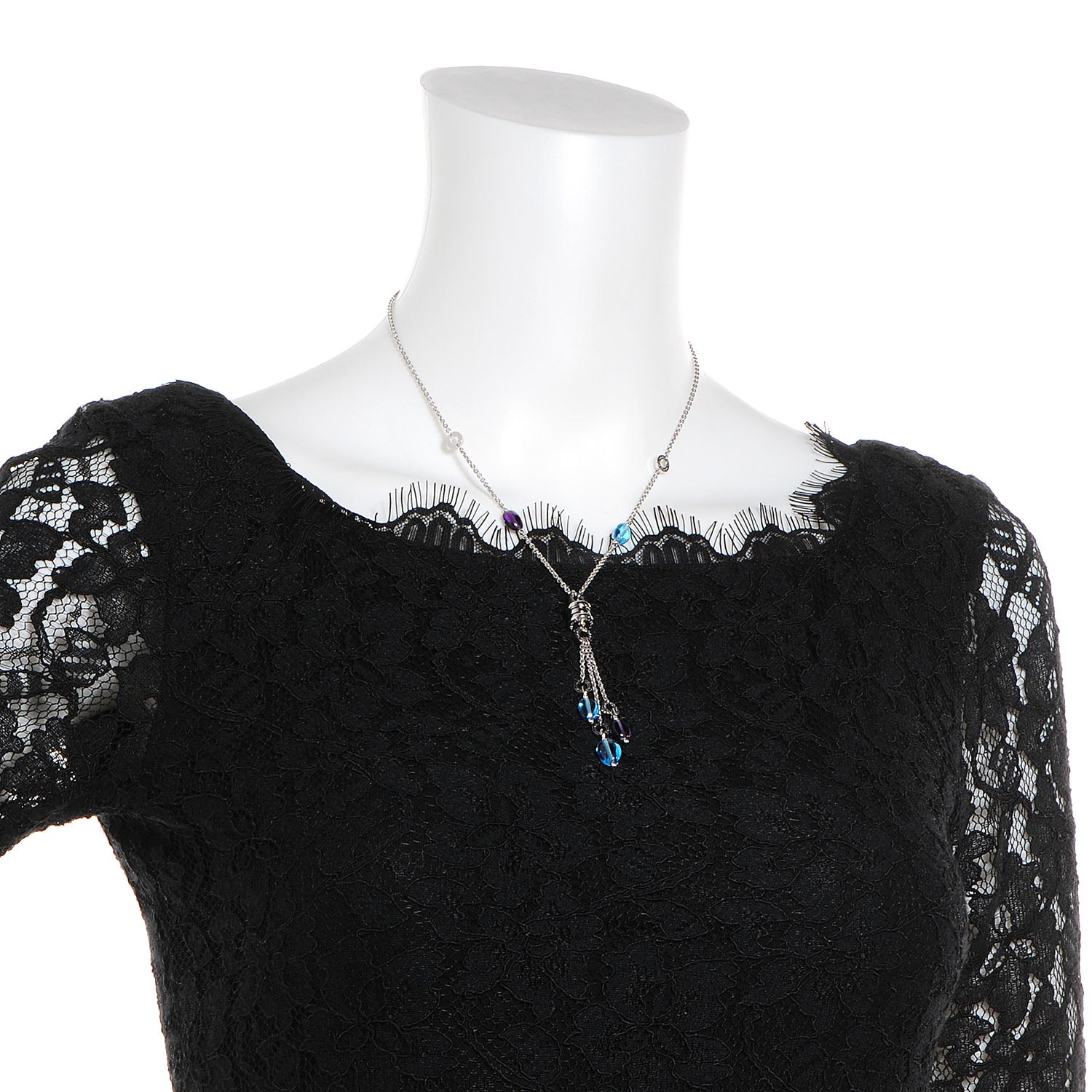Bulgari BVLGARI 18K White Gold Amethyst Blue Topaz B.Zero1 Necklace 2 of 7