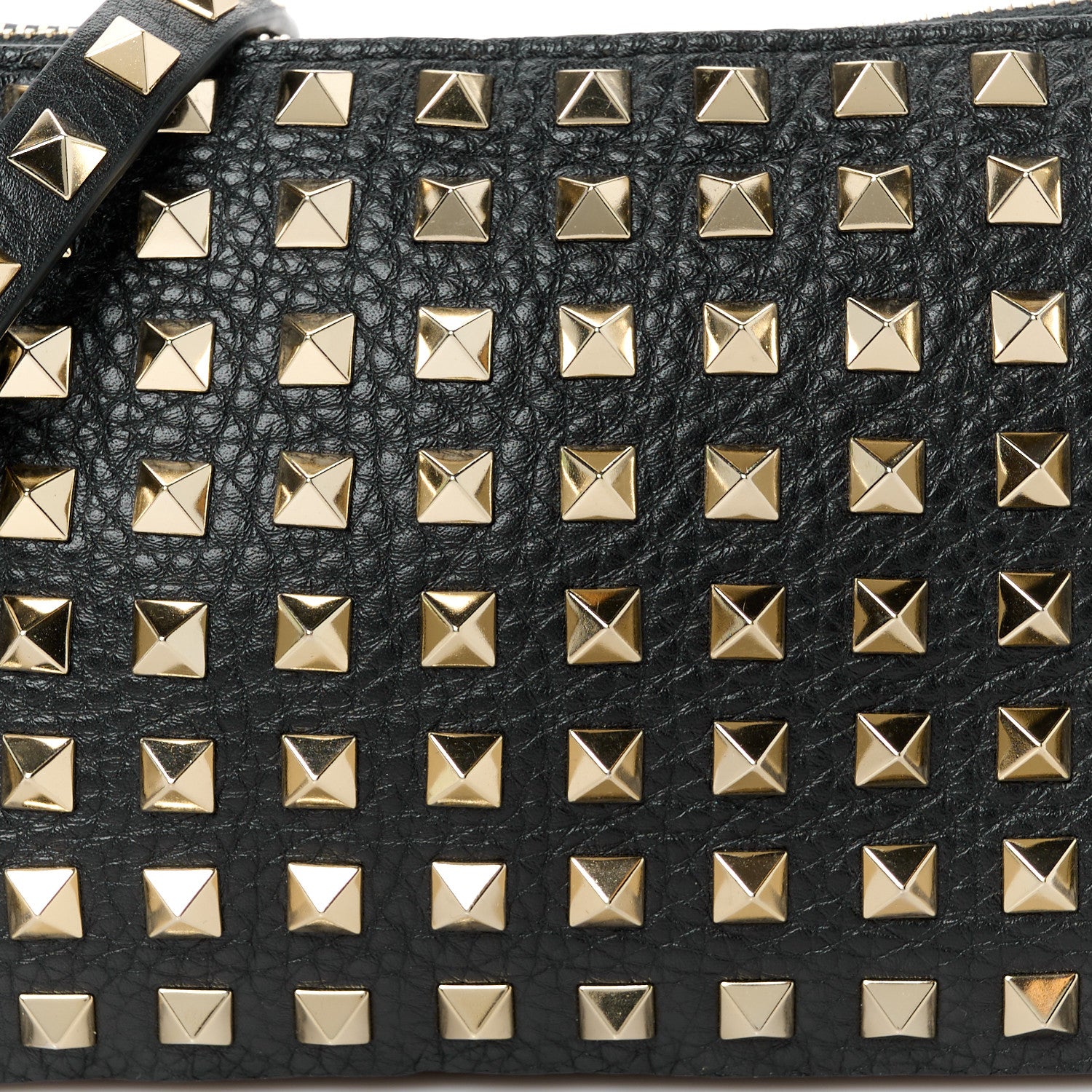 Valentino Garavani Grained Calfskin Small Rockstud All Over Crossbody Bag Black 8 of 10