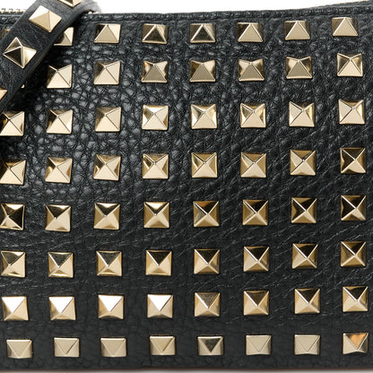 Valentino Garavani Grained Calfskin Small Rockstud All Over Crossbody Bag Black 8 of 10
