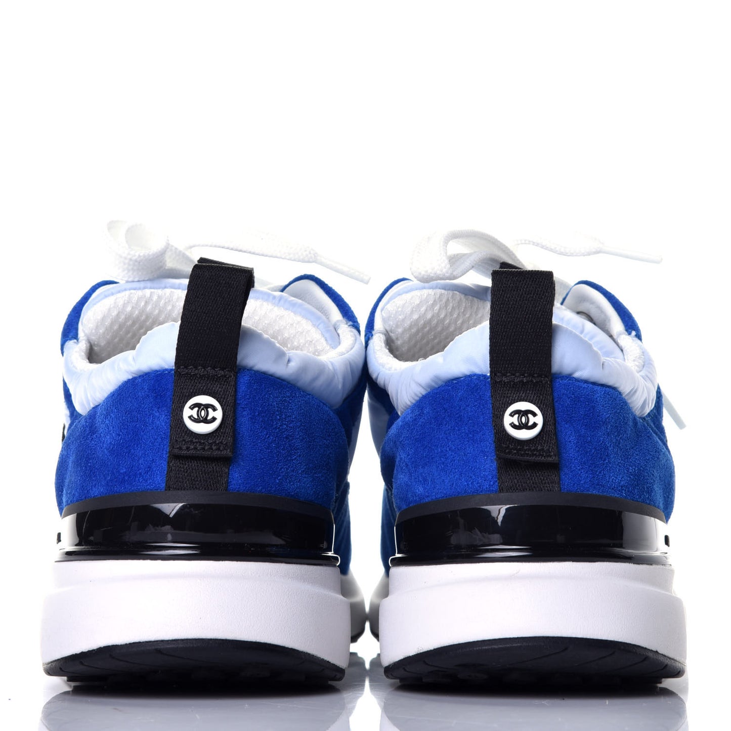 Nylon Suede Calfskin CC Sneakers 38 Blue Light Blue