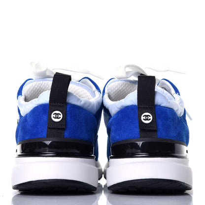 Chanel Nylon Suede Calfskin CC Sneakers 38 Blue Light Blue 5 of 10