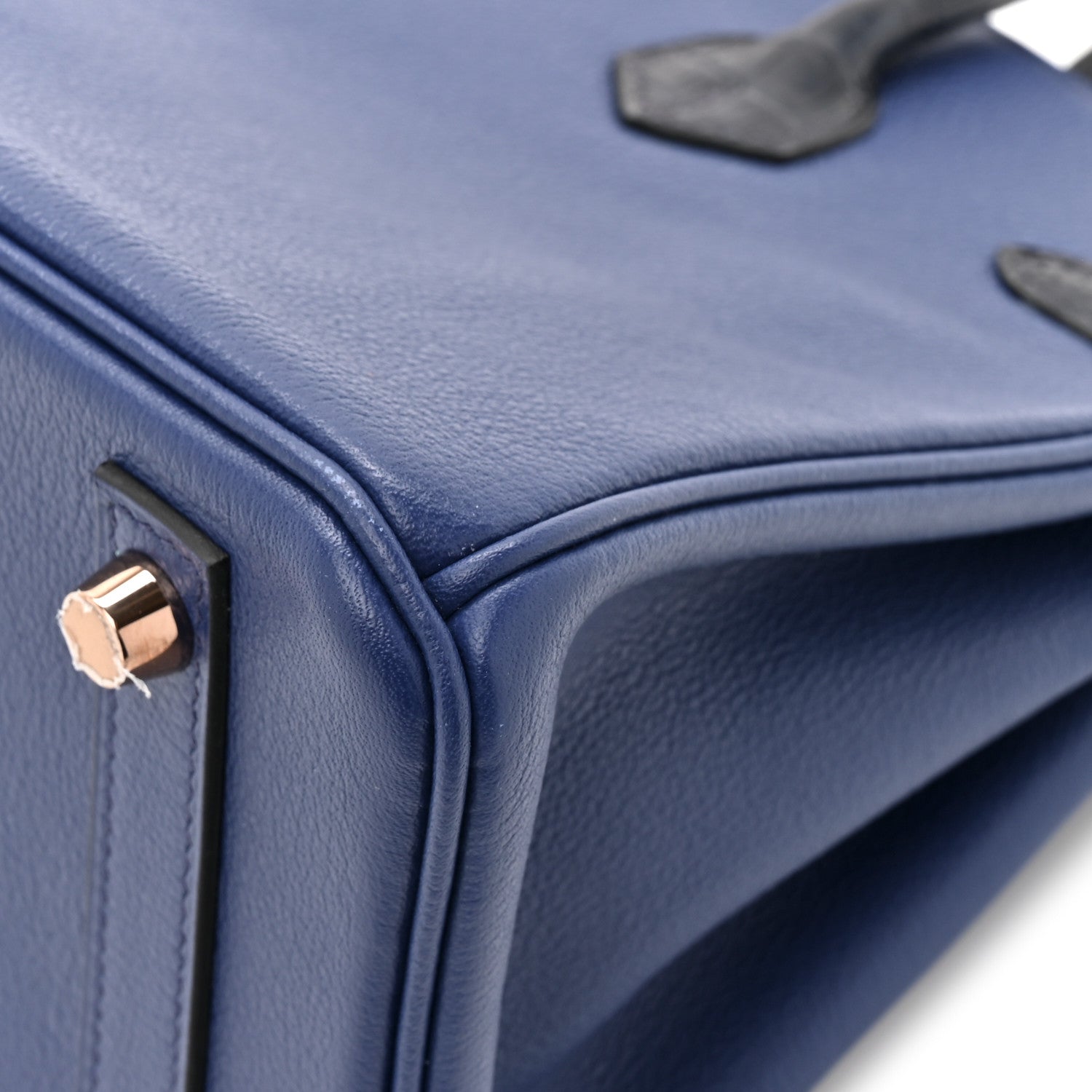 Hermes Taurillon Novillo Matte Alligator Birkin Touch 25 Bleu Saphir Bleu Marine 11 of 13