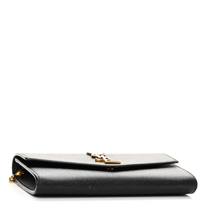 Saint Laurent Grain de Poudre Uptown Chain Wallet Black 5 of 10