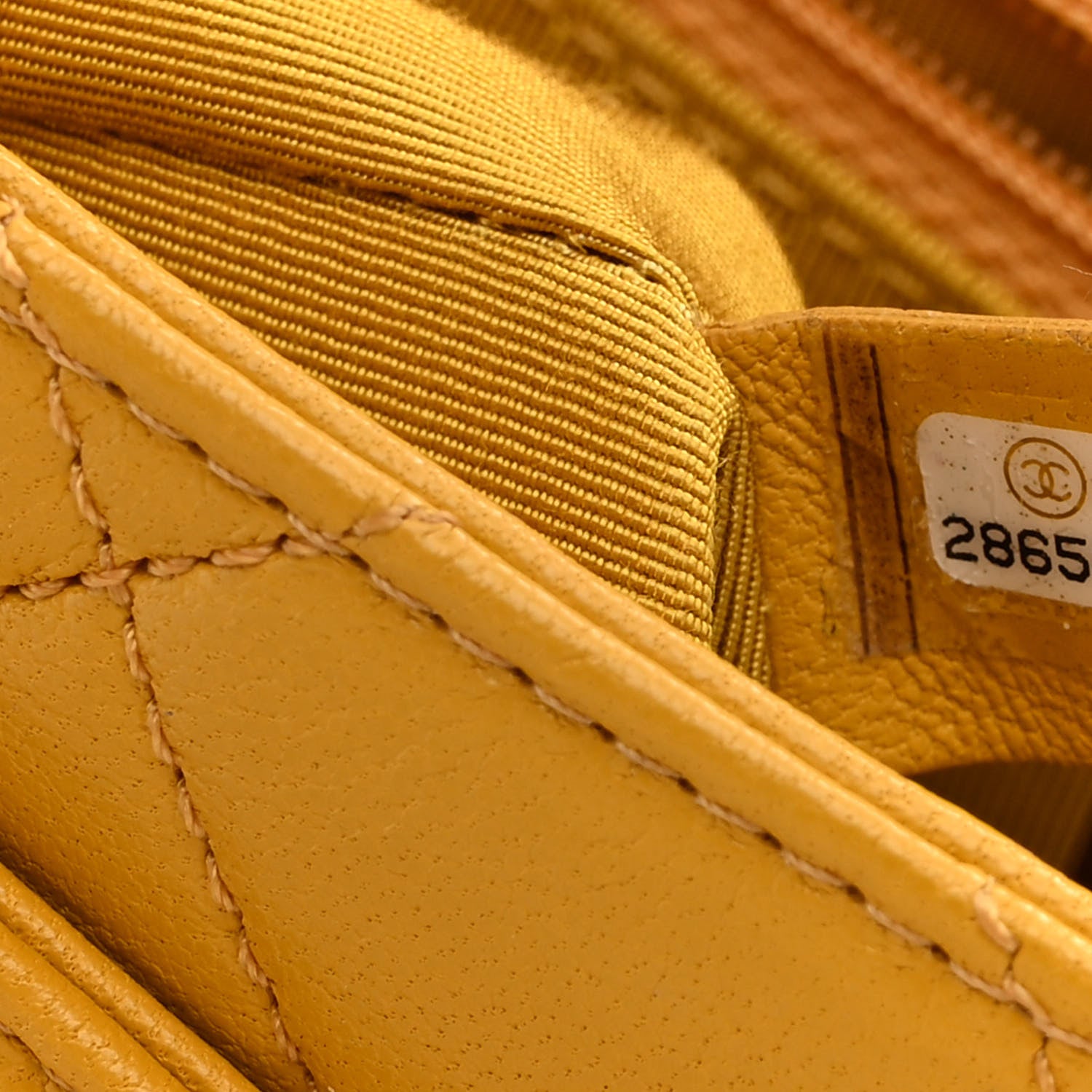 Chanel Lambskin Quilted Chain Infinity Top Handle Flap Yellow 6 of 9