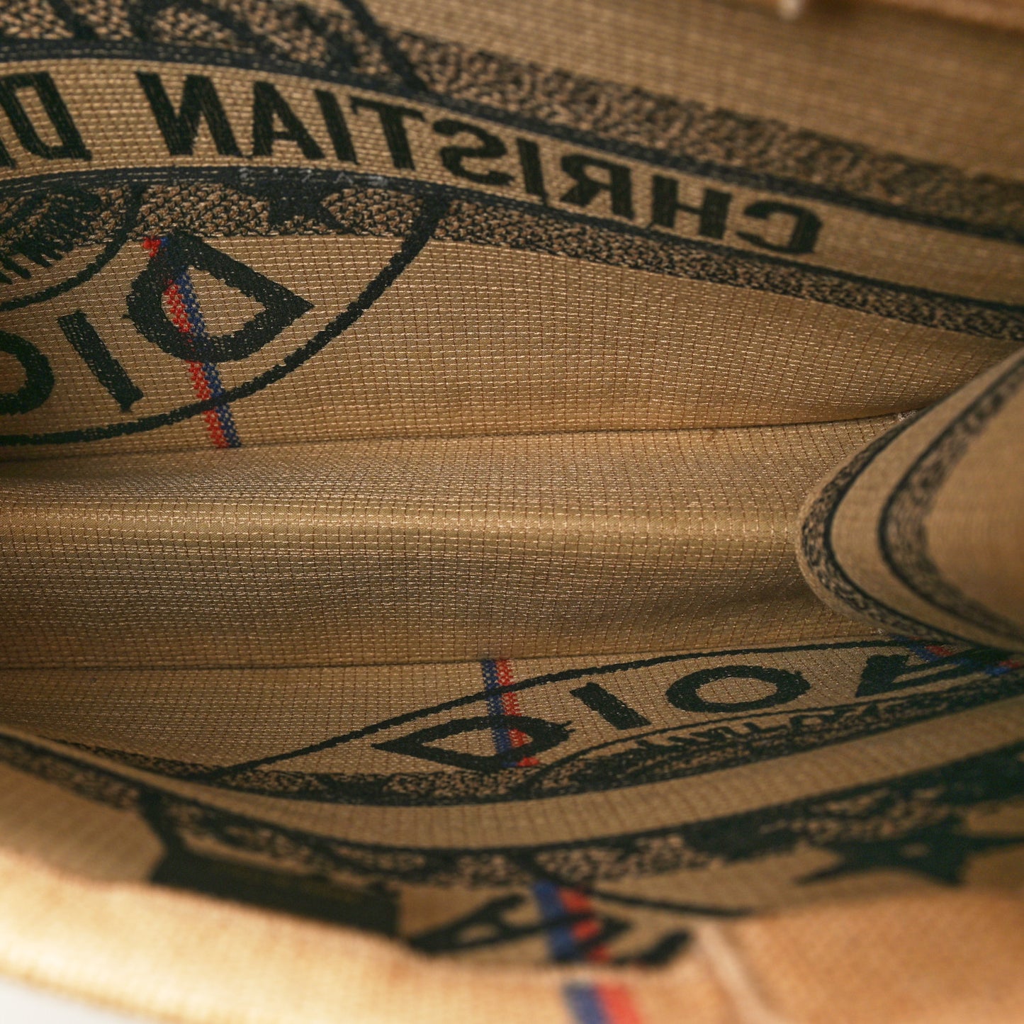 Canvas Jute Embroidered Medium Book Tote Black Beige