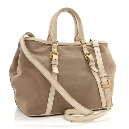 Prada Jacquard Logo Tote Corda Talco 3 of 15