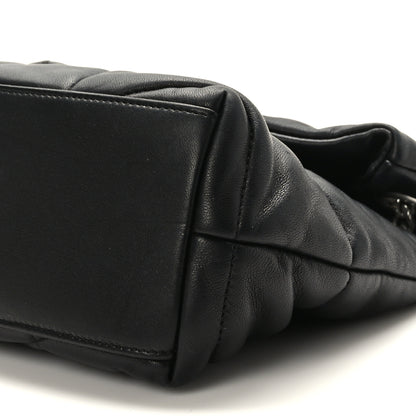 Saint Laurent Lambskin Quilted Small Loulou Puffer Monogram Chain Satchel Black 9 of 9
