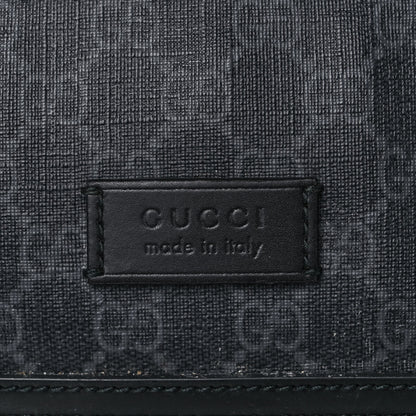 Gucci GG Supreme Monogram Appia Calfskin Web Flat Messenger Bag Black Grey 8 of 13