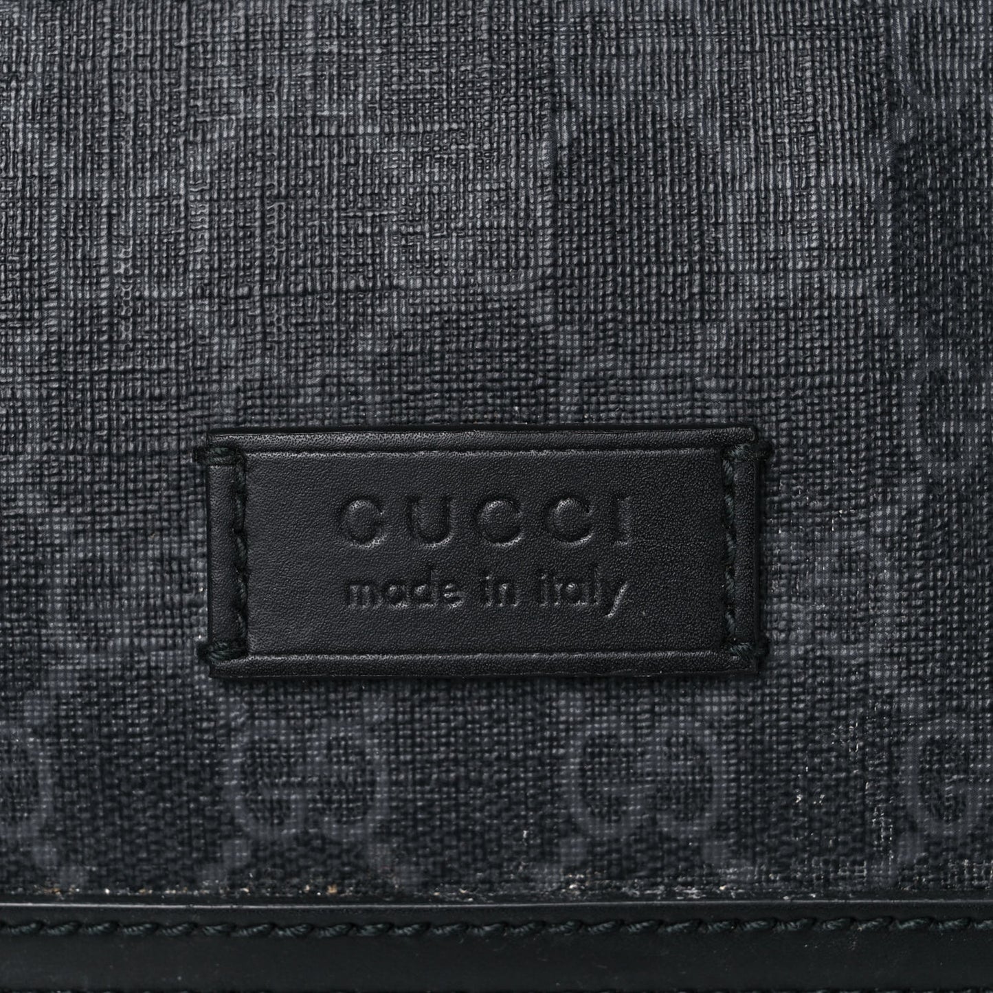GG Supreme Monogram Appia Calfskin Web Flat Messenger Bag Black Grey